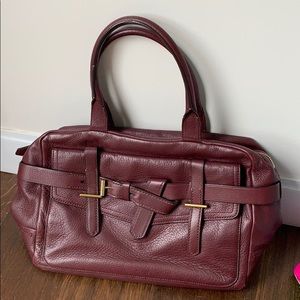 Burgundy deerskin leather Reed Krakoff bag